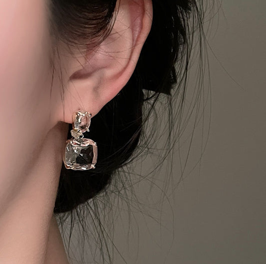 Transparent Crystal Gemstone Earrings